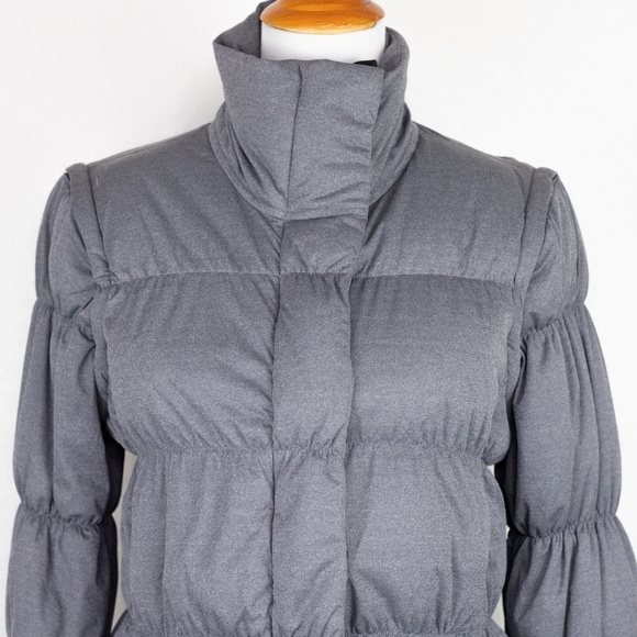 Athleta Limber Down Convertible Puffer Jacket Vest Gray Goose Down Size M - Picture 2 of 14